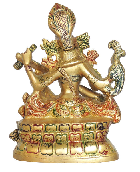Brass Saraswati Color Idol Statue 4.84 Kg